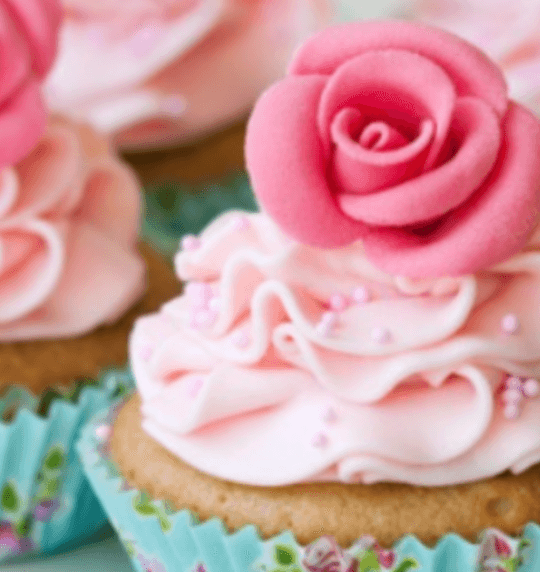 Rose buttercream cupcakes